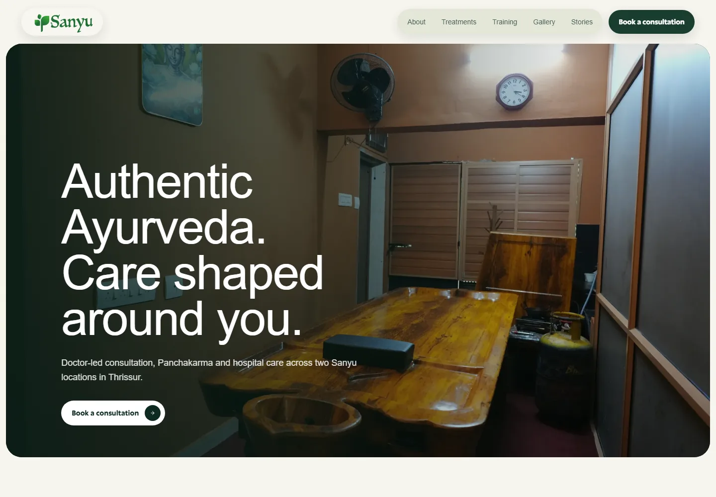 Sanyu Ayurveda & Panchakarma: Desktop introduction