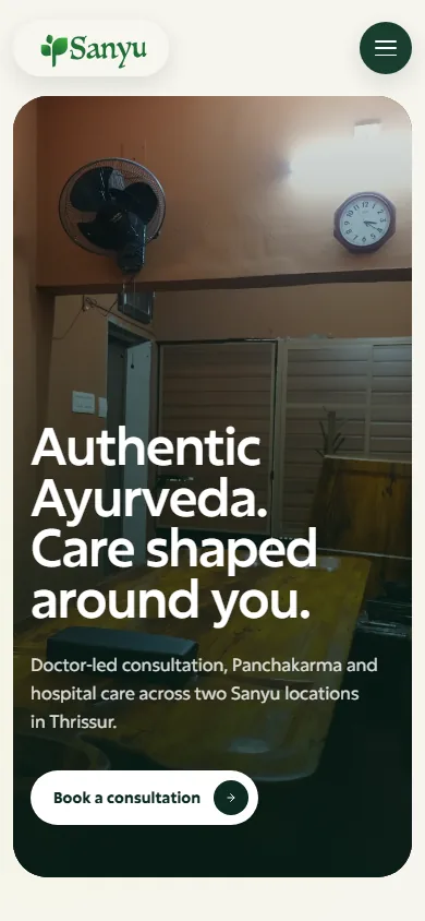 Sanyu Ayurveda & Panchakarma: Mobile introduction