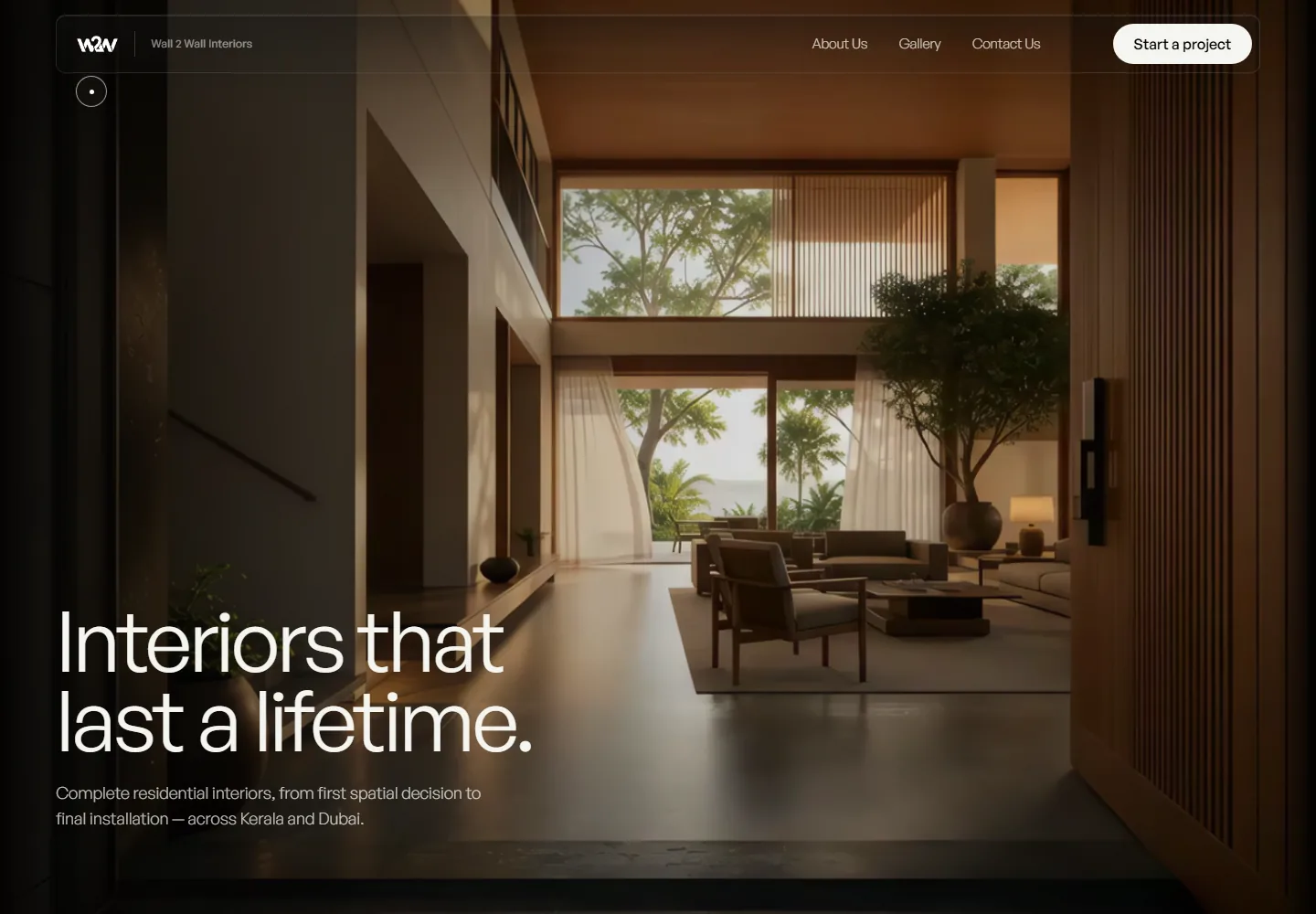 Wall 2 Wall Interiors — desktop introduction